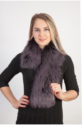 Blue fox fur scarf-collar